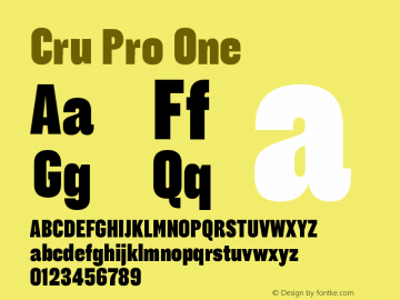 Ejemplo de fuente Cru Pro Condensed Black