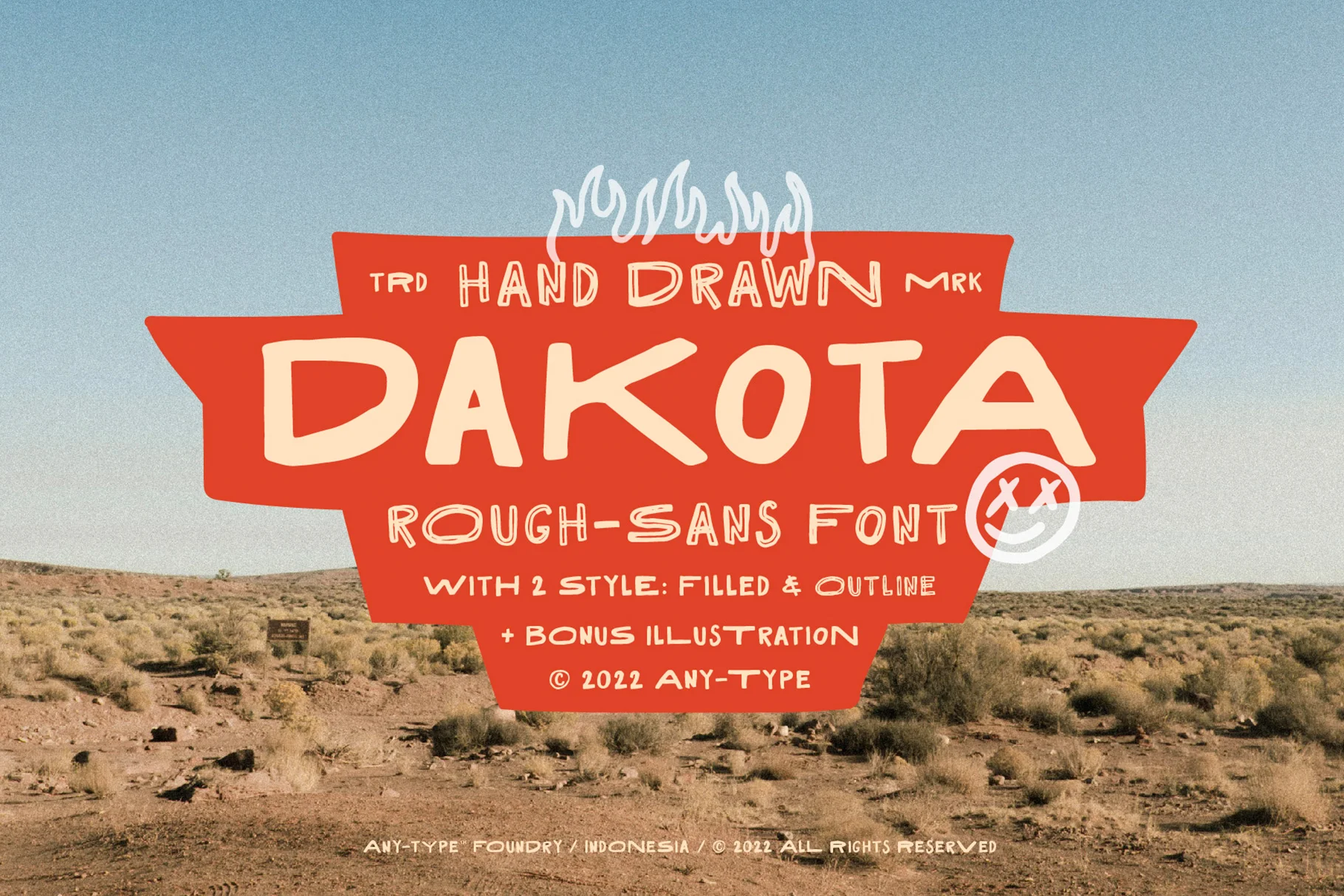 Ejemplo de fuente Dakota Rough Doodle