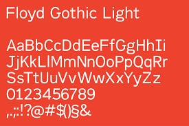 Ejemplo de fuente Floyd Gothic Light