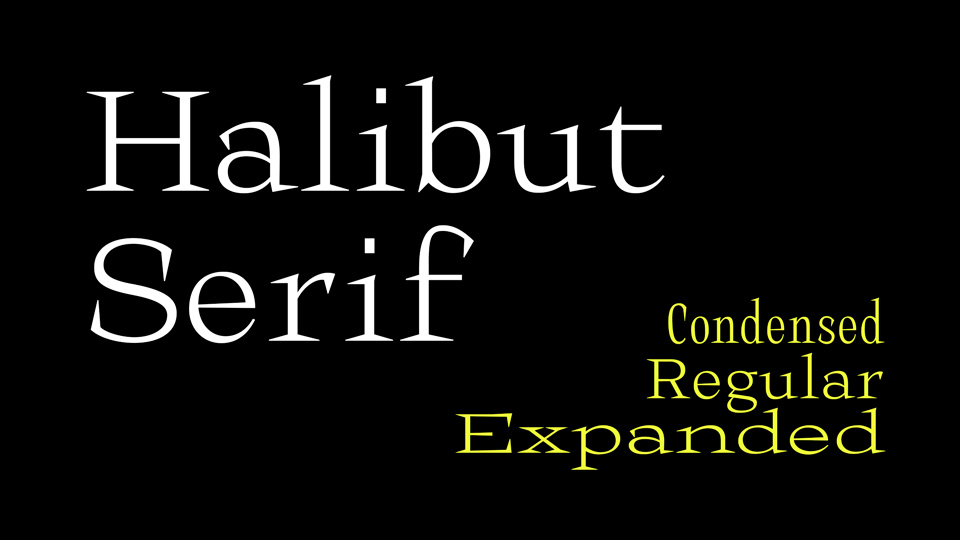 Ejemplo de fuente Halibut Condensed Regular