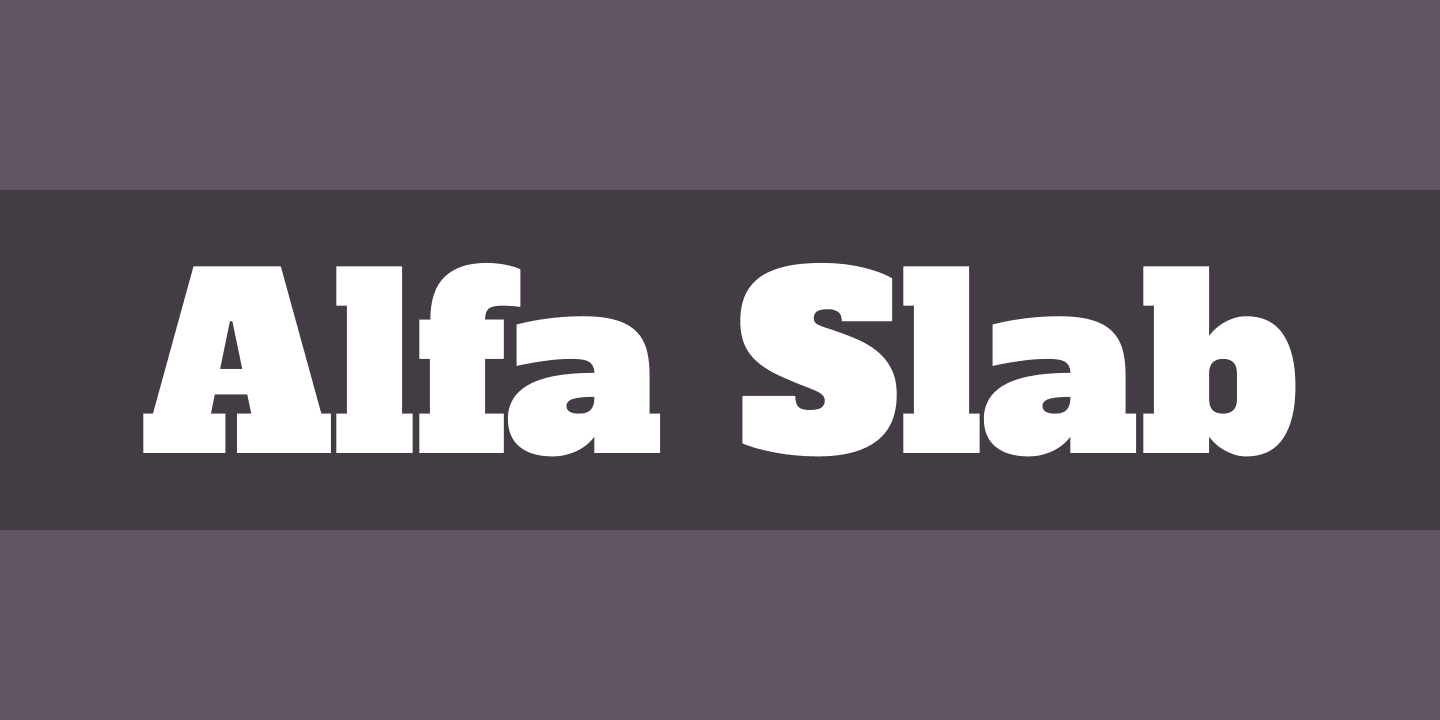 Ejemplo de fuente Alfa Slab Regular