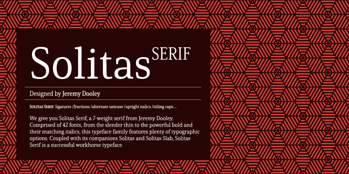 Ejemplo de fuente Solitas Serif