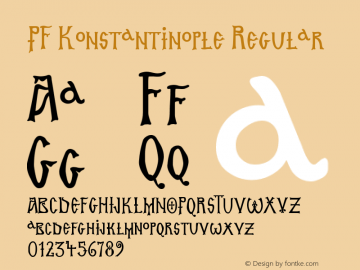 Ejemplo de fuente PF Konstantinople Initials