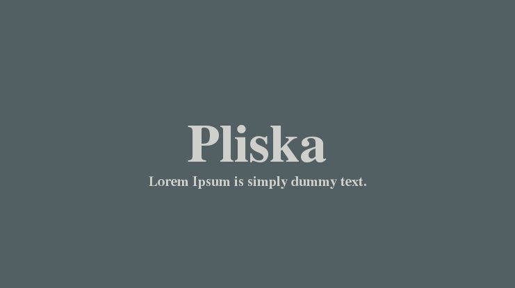 Ejemplo de fuente Pliska Regular