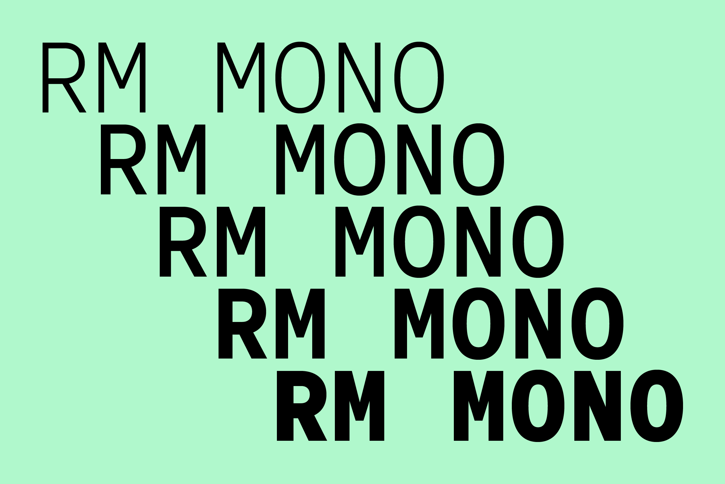 Ejemplo de fuente RM Mono Black