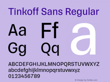 Ejemplo de fuente Tinkoff Sans Regular