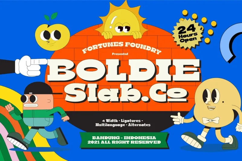 Ejemplo de fuente Boldie Slab Semi Condensed