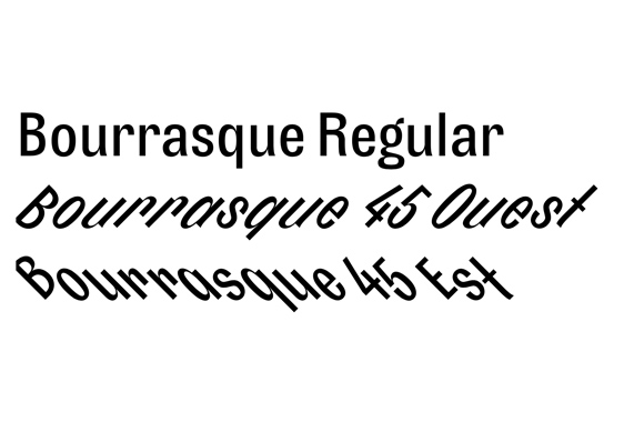 Ejemplo de fuente Bourrasque Regular