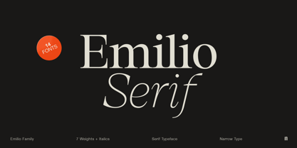 Ejemplo de fuente Emilio Light Italic