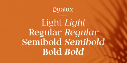 Ejemplo de fuente Qualux Semibold Italic