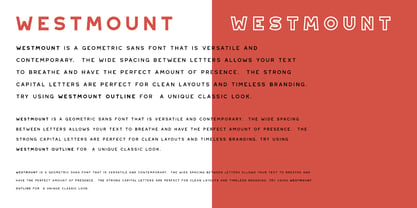 Ejemplo de fuente Westmount Outline