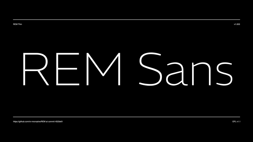Ejemplo de fuente REM SemiBold Italic