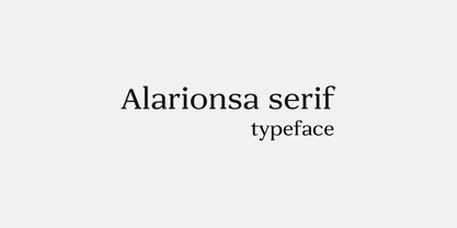 Ejemplo de fuente Alarionsa Serif