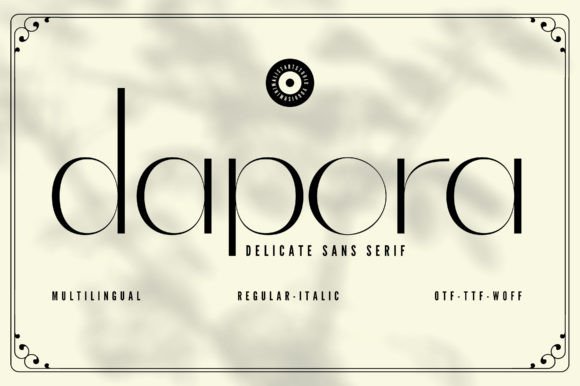 Ejemplo de fuente Dapora Italic