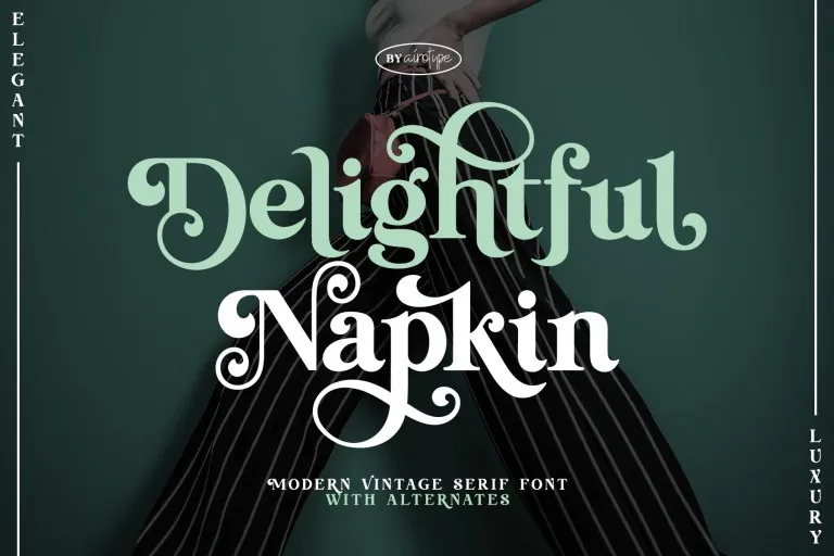 Ejemplo de fuente Delightful Napkin Regular
