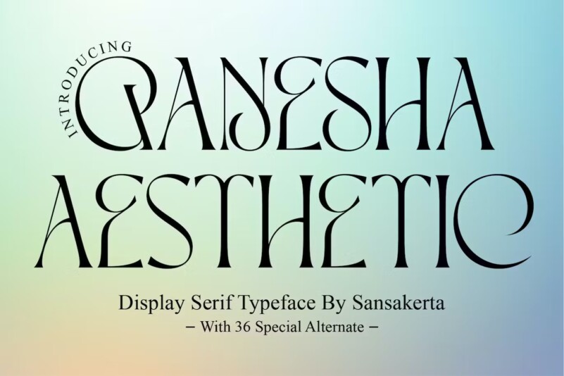Ejemplo de fuente Ganesha Aesthetic
