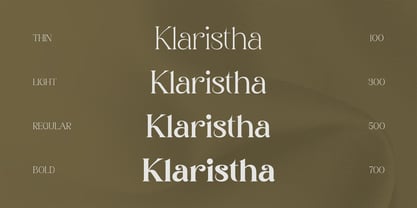 Ejemplo de fuente Klaristha Regular