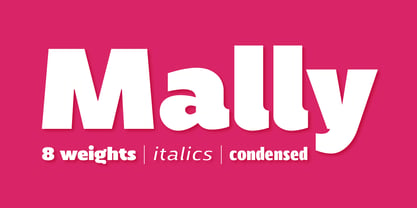 Ejemplo de fuente Mally Condensed