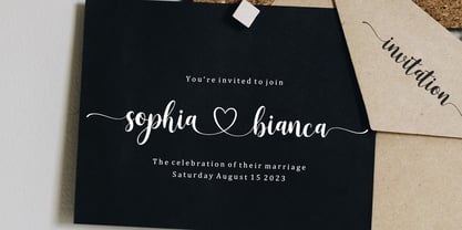 Ejemplo de fuente Sophia Bianca Regular