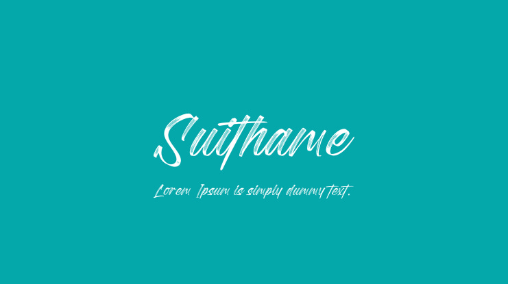 Ejemplo de fuente Suithame Italic