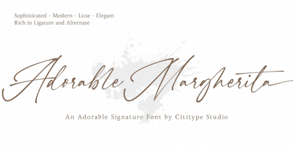 Ejemplo de fuente Adorable Margherita Script