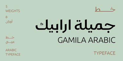 Ejemplo de fuente Gamila Arabic W05 Light