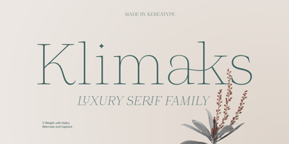 Ejemplo de fuente Klimaks Bold Italic