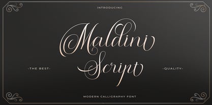 Ejemplo de fuente Maldini Script Italic