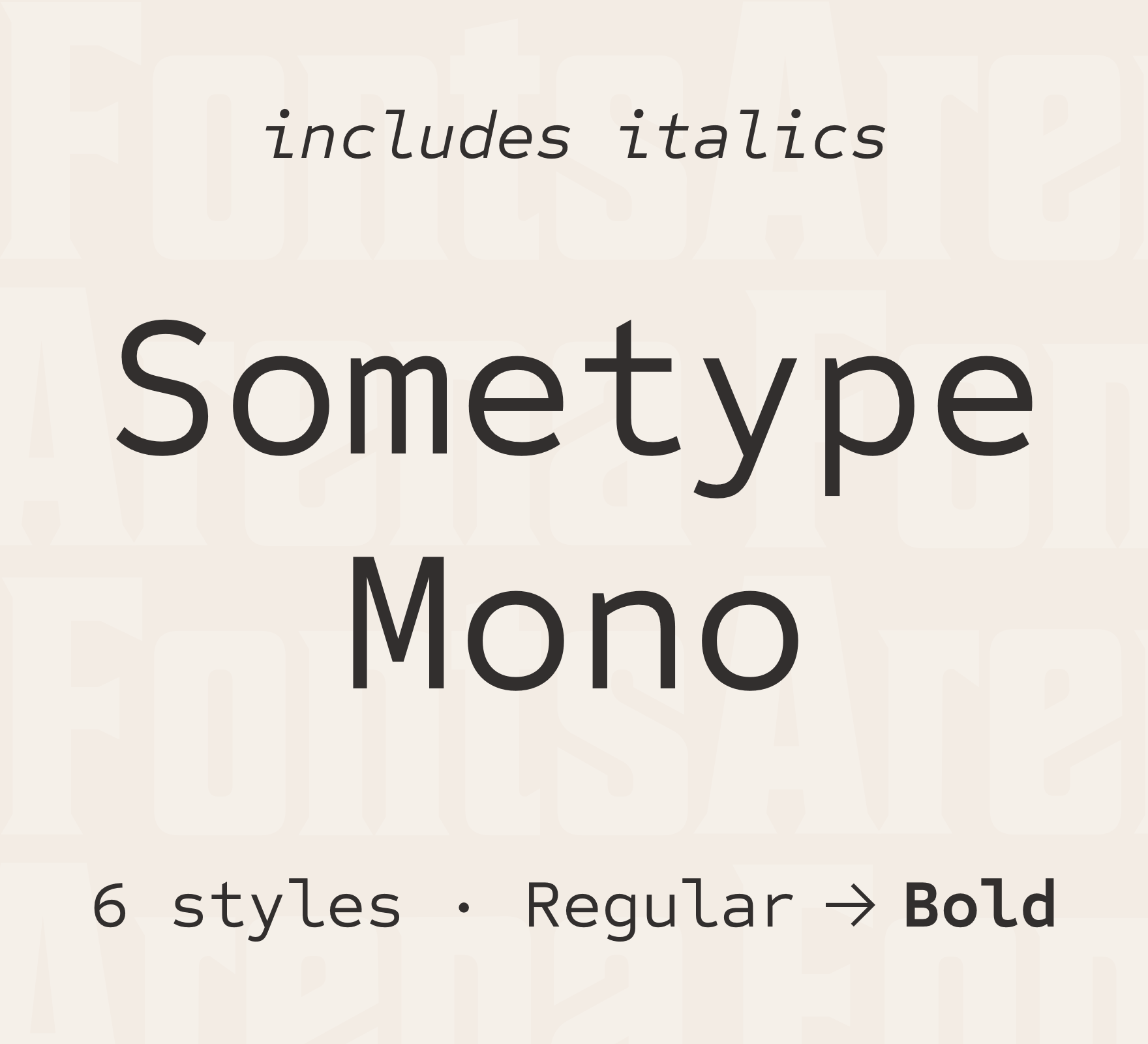 Ejemplo de fuente Sometype Mono SemiBold Italic