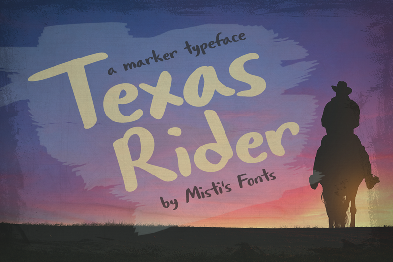 Ejemplo de fuente Texas Rider Regular