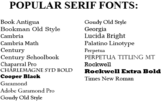 Ejemplo de fuente Common Serif