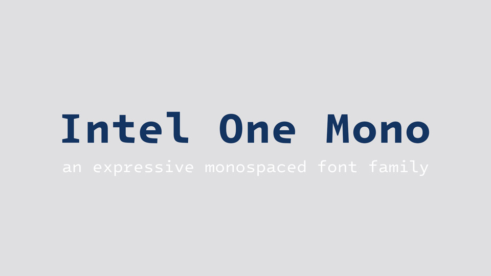 Ejemplo de fuente Intel One Mono Medium Italic