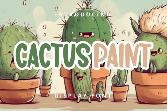 Ejemplo de fuente Cactus Paint Regular