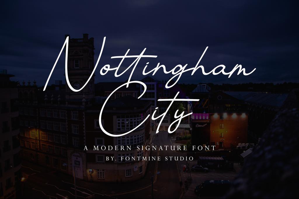 Ejemplo de fuente Nottingham City Regular