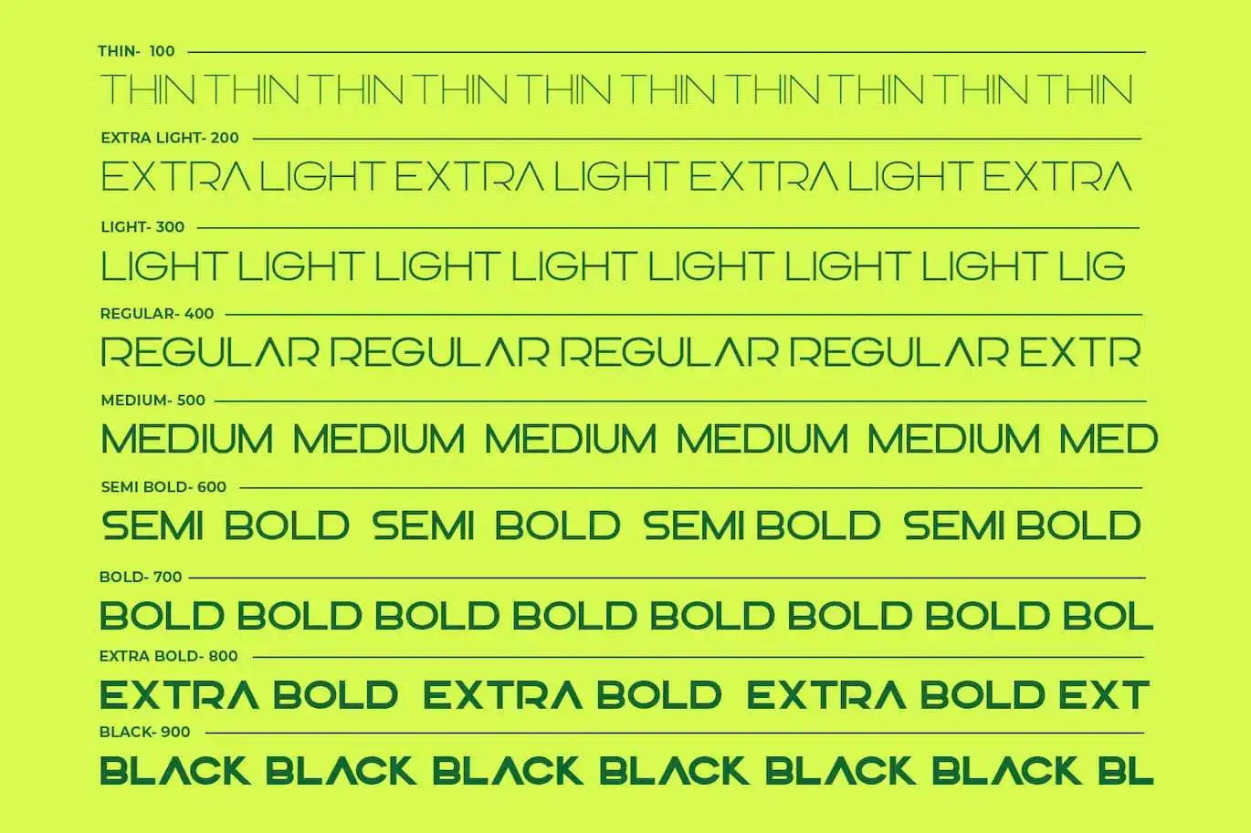 Ejemplo de fuente RICORDO ExtraBold