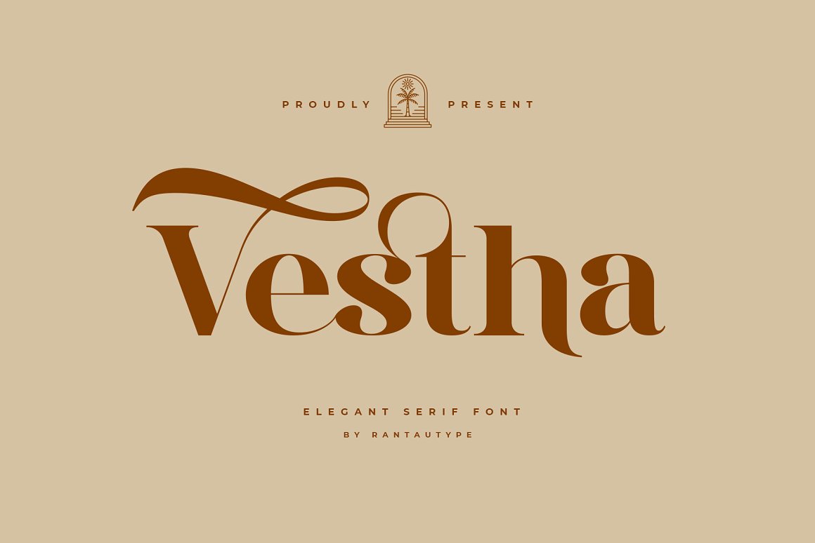 Ejemplo de fuente Vestha Regular
