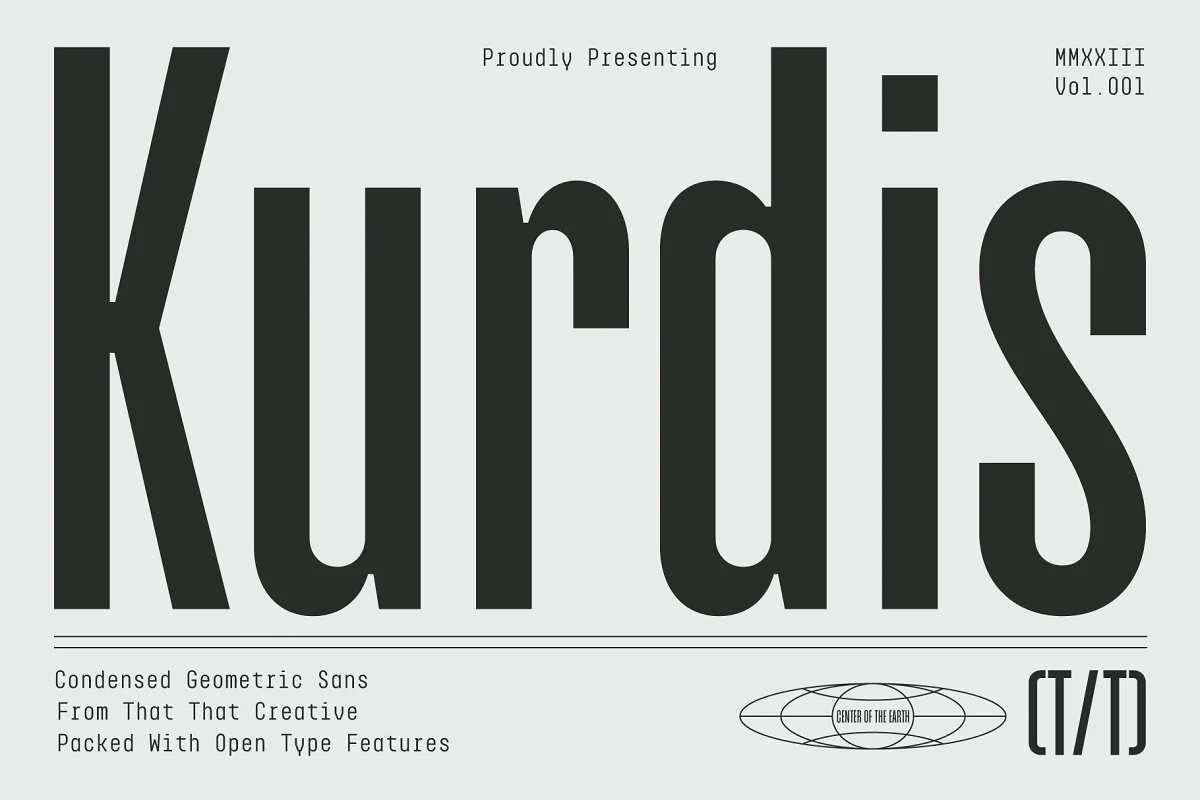 Ejemplo de fuente Kurdis Regular