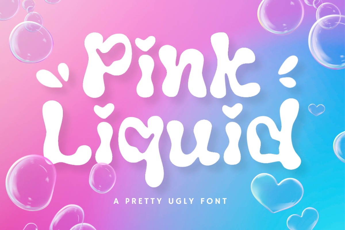 Ejemplo de fuente Pink Liquid Regular