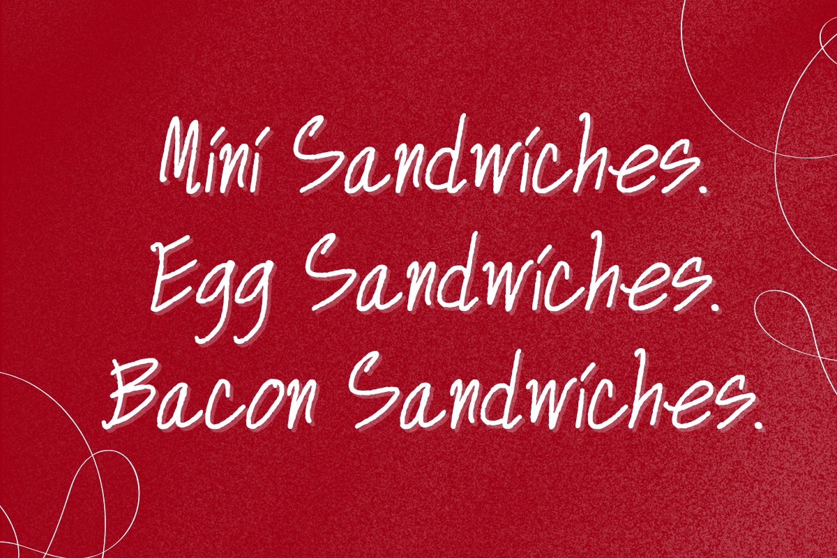 Ejemplo de fuente Mini Sandwiches Regular