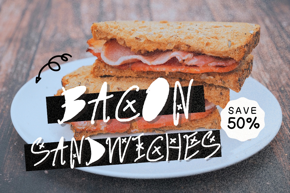 Ejemplo de fuente Bacon Sandwiches Regular