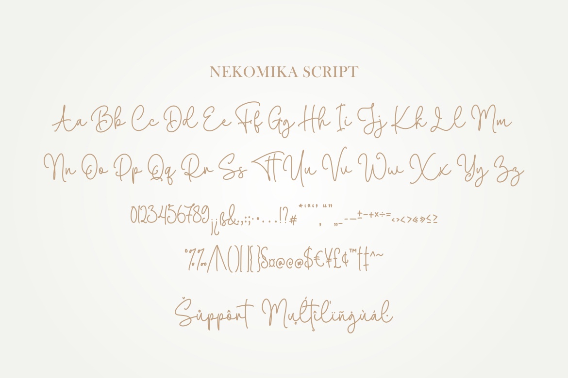 Ejemplo de fuente Nekomika Script
