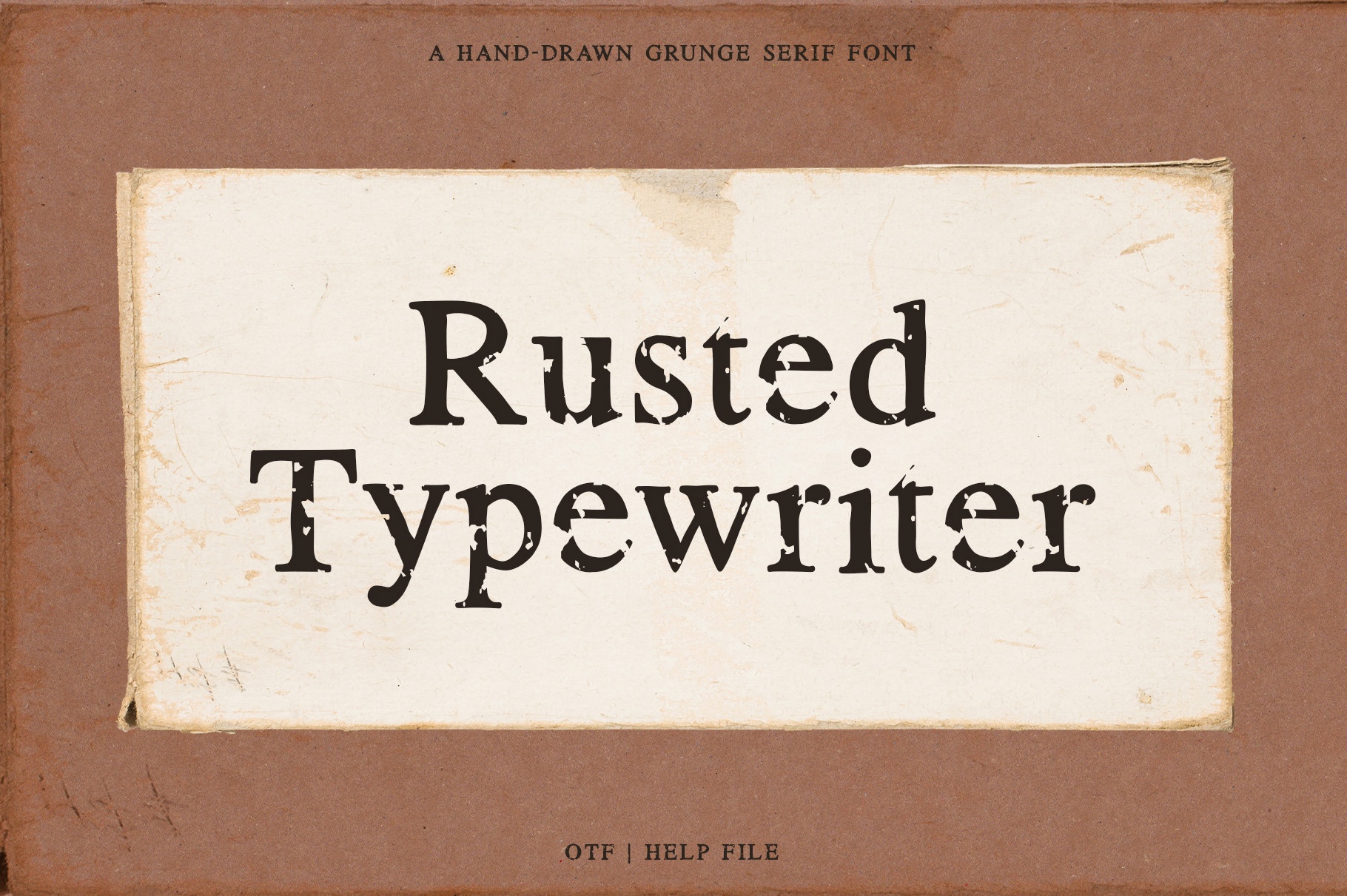 Ejemplo de fuente Rusted Typewriter Regular