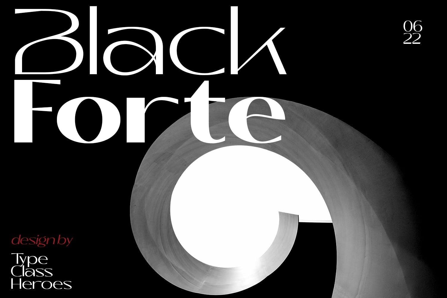 Ejemplo de fuente Black Forte Thin