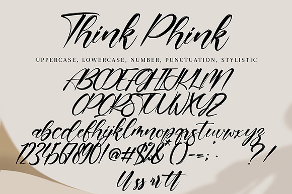 Ejemplo de fuente Think Phink Regular