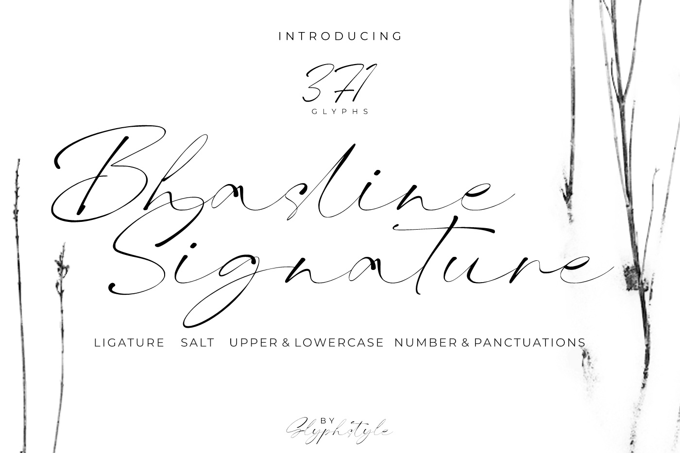 Ejemplo de fuente Bhasline Signature