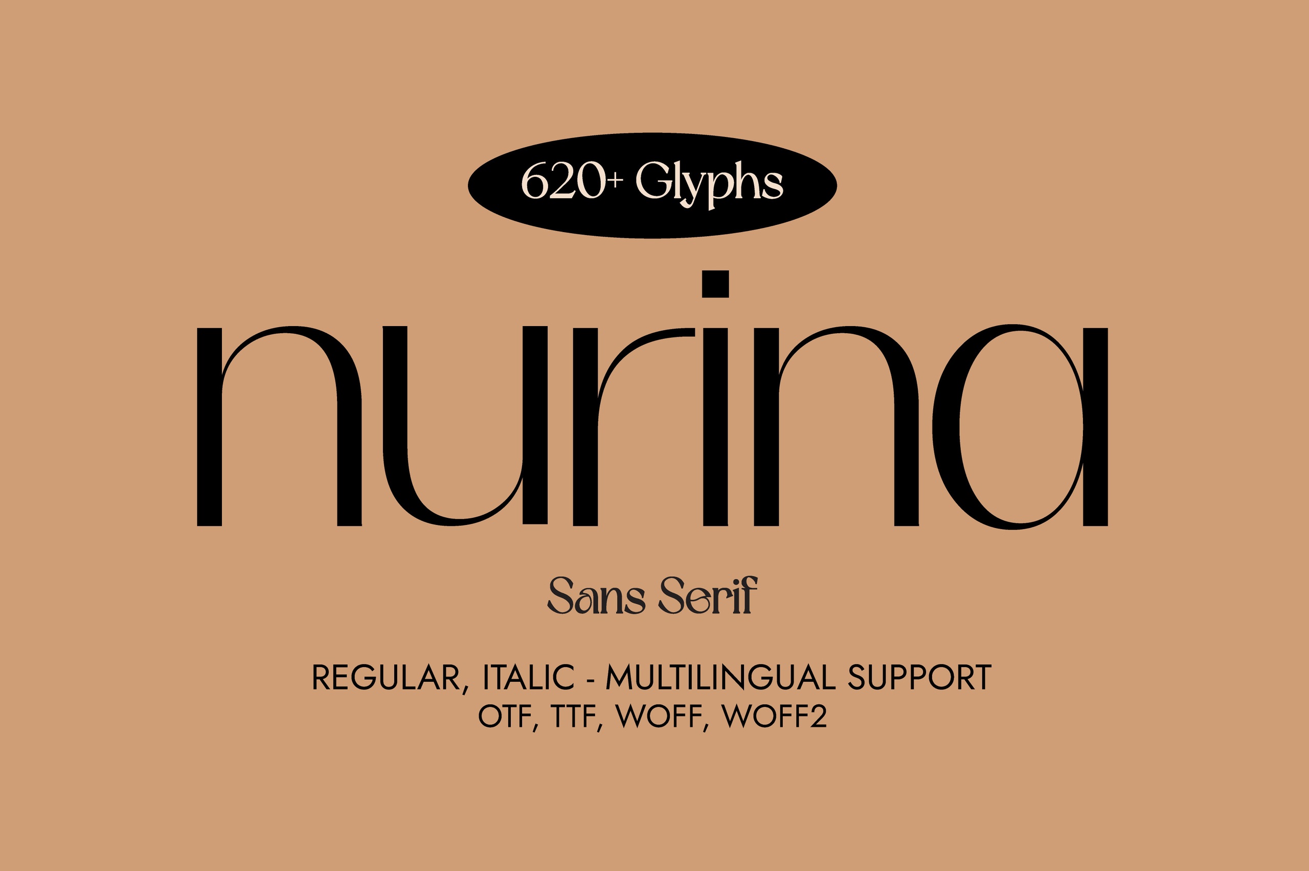 Ejemplo de fuente Nurina Italic