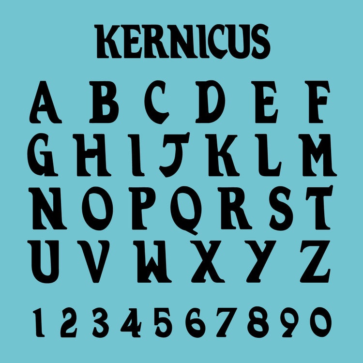 Ejemplo de fuente Kernicus Regular