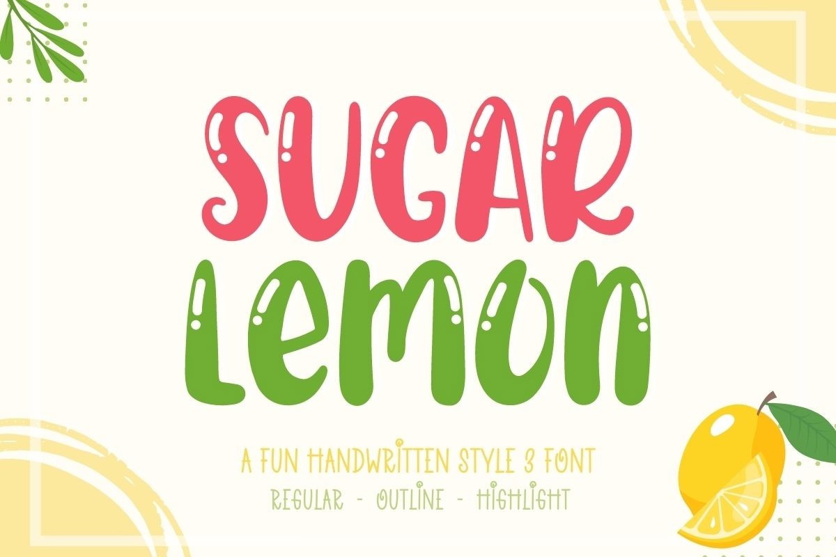 Ejemplo de fuente Sugar Lemon Outline