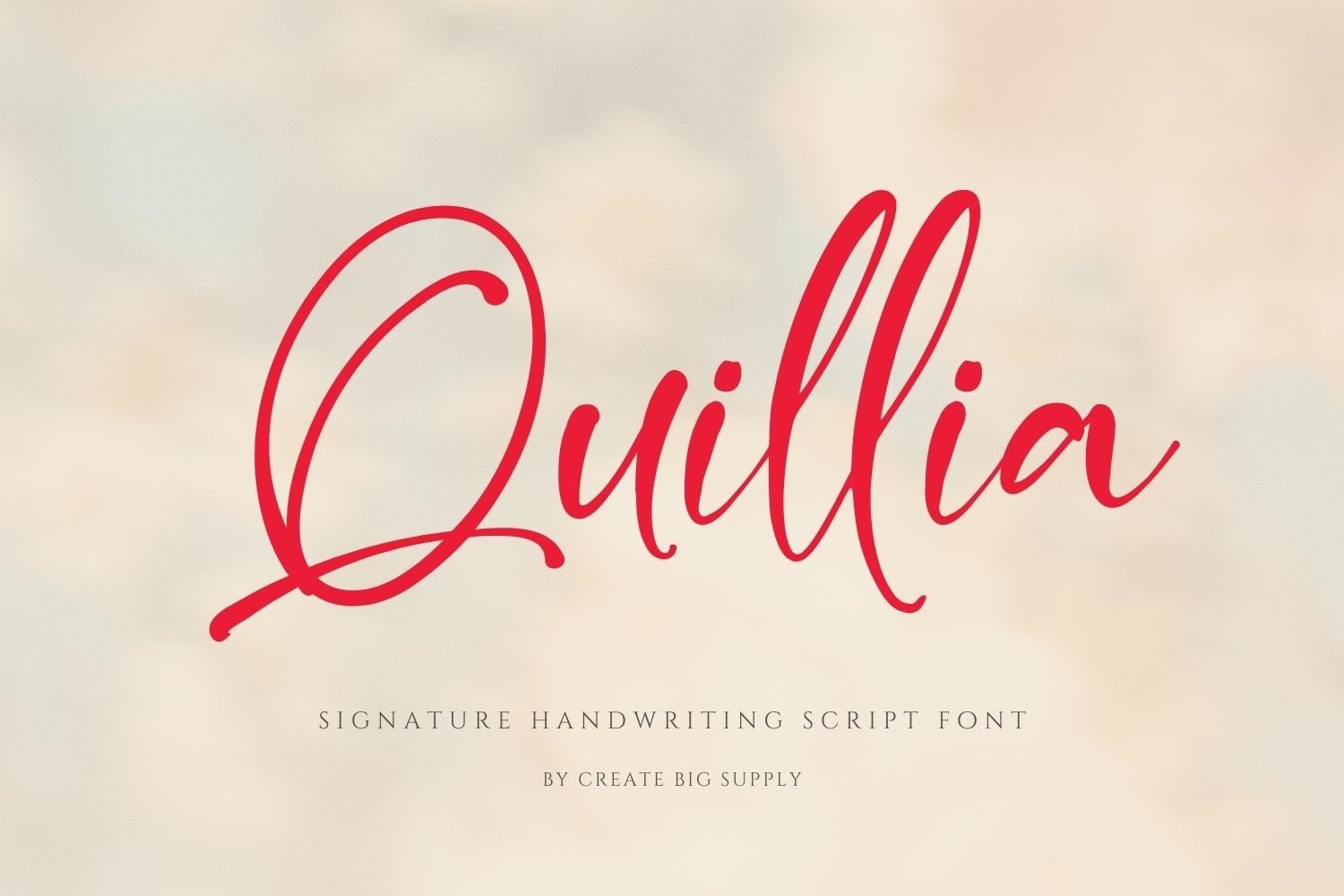 Ejemplo de fuente Quillia