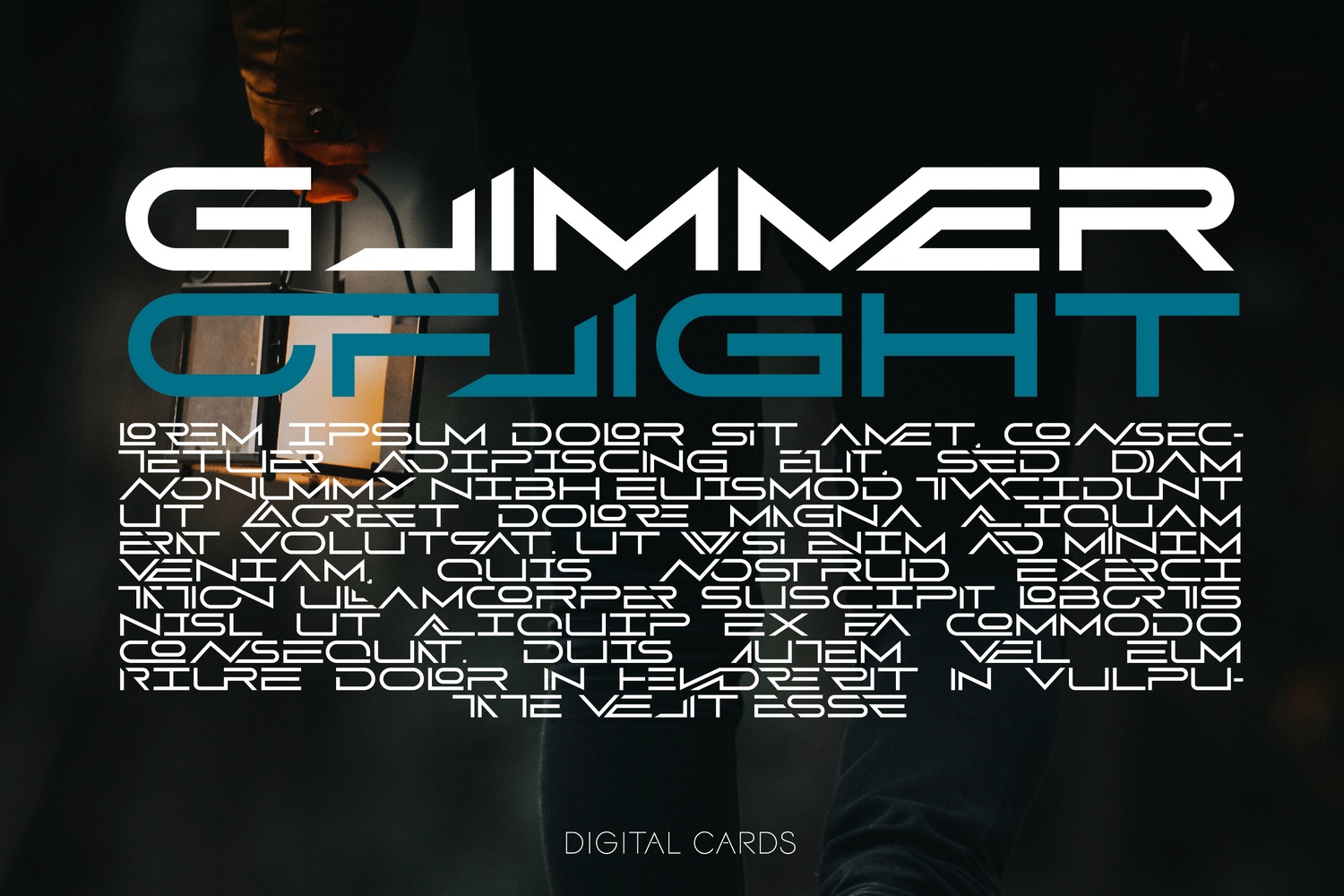 Ejemplo de fuente Digital Cards Light